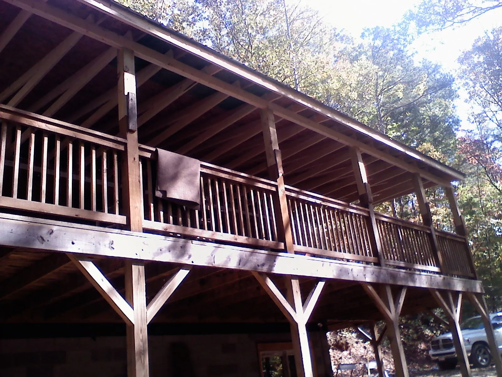 Timber framing under a new elevated porch and deck — Roof Leak Repair in Closter by Roofing Brothers